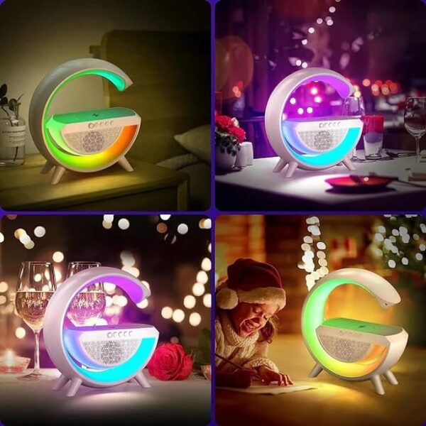 Maptol-Google Smart Wireless Bluetooth Speaker with RGB Light, Wireless Charging Function and Long Life Battery - Image 4